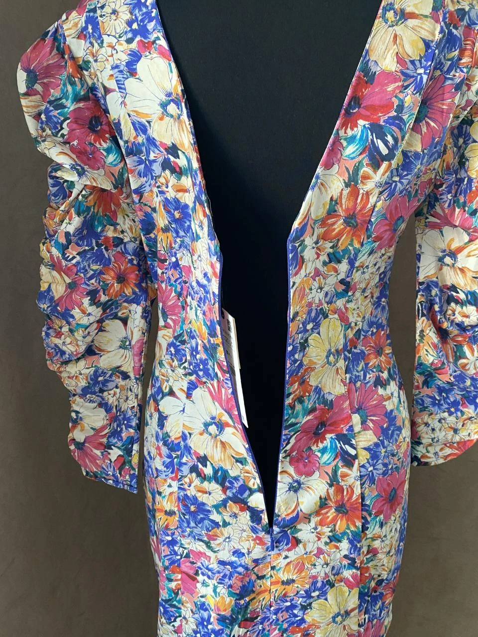 ZARA rechte bloemenjurk maat 36 - gekruiste mouwen, V-hals – photo 9